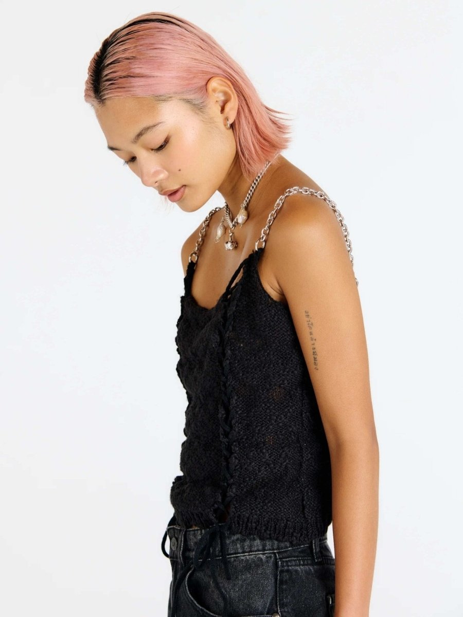 Shop The Ragged Priest The Ragged Priest Jennifer Lace Knit Vest Top Vest Top for women – premium loungewear and festival fashion at Spoiled Brat