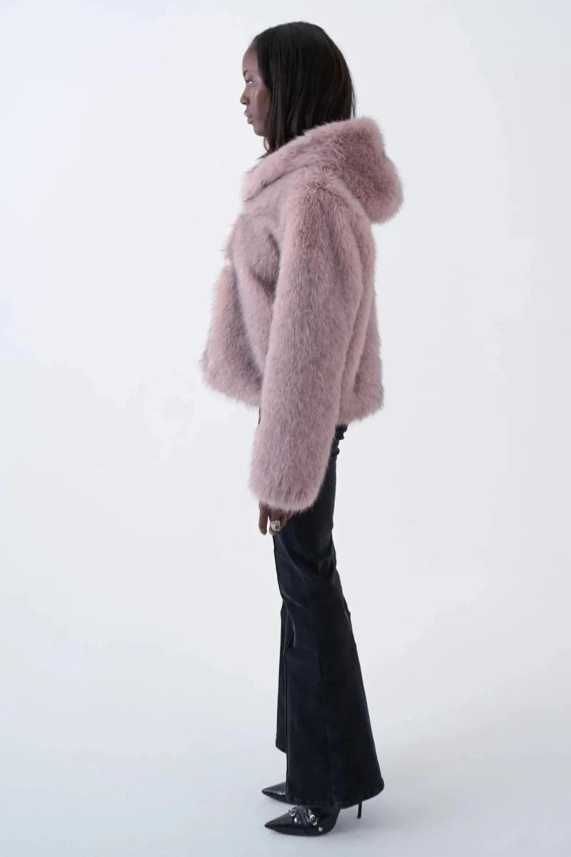 Shop The Ragged Priest The Ragged Priest Julia Pink Faux Fur Coat Jacket for women – premium loungewear and festival fashion at Spoiled Brat