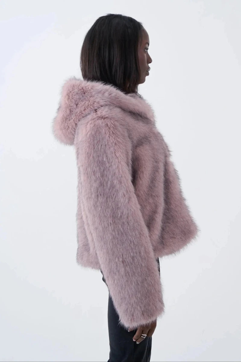 Shop The Ragged Priest The Ragged Priest Julia Pink Faux Fur Coat Jacket for women – premium loungewear and festival fashion at Spoiled Brat