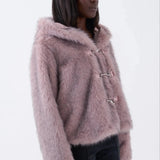 Shop The Ragged Priest The Ragged Priest Julia Pink Faux Fur Coat Jacket for women – premium loungewear and festival fashion at Spoiled Brat