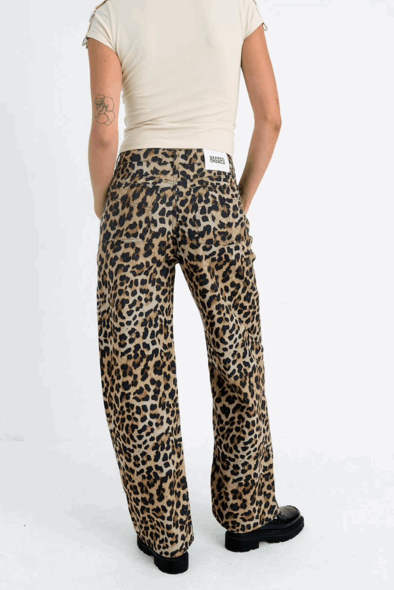 Shop The Ragged Priest The Ragged Priest Leopard Wash Release Jeans Boyfriend Jeans for women – premium loungewear and festival fashion at Spoiled Brat