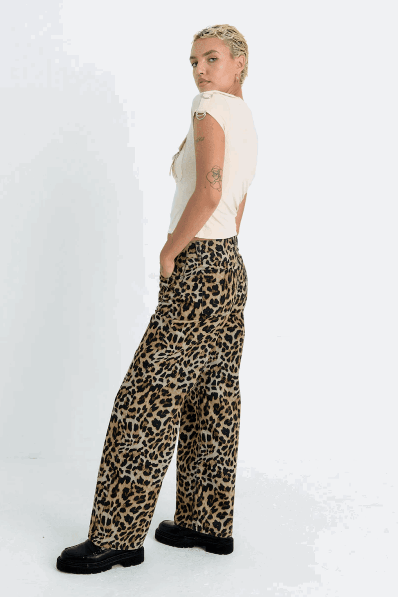 Shop The Ragged Priest The Ragged Priest Leopard Wash Release Jeans Boyfriend Jeans for women – premium loungewear and festival fashion at Spoiled Brat