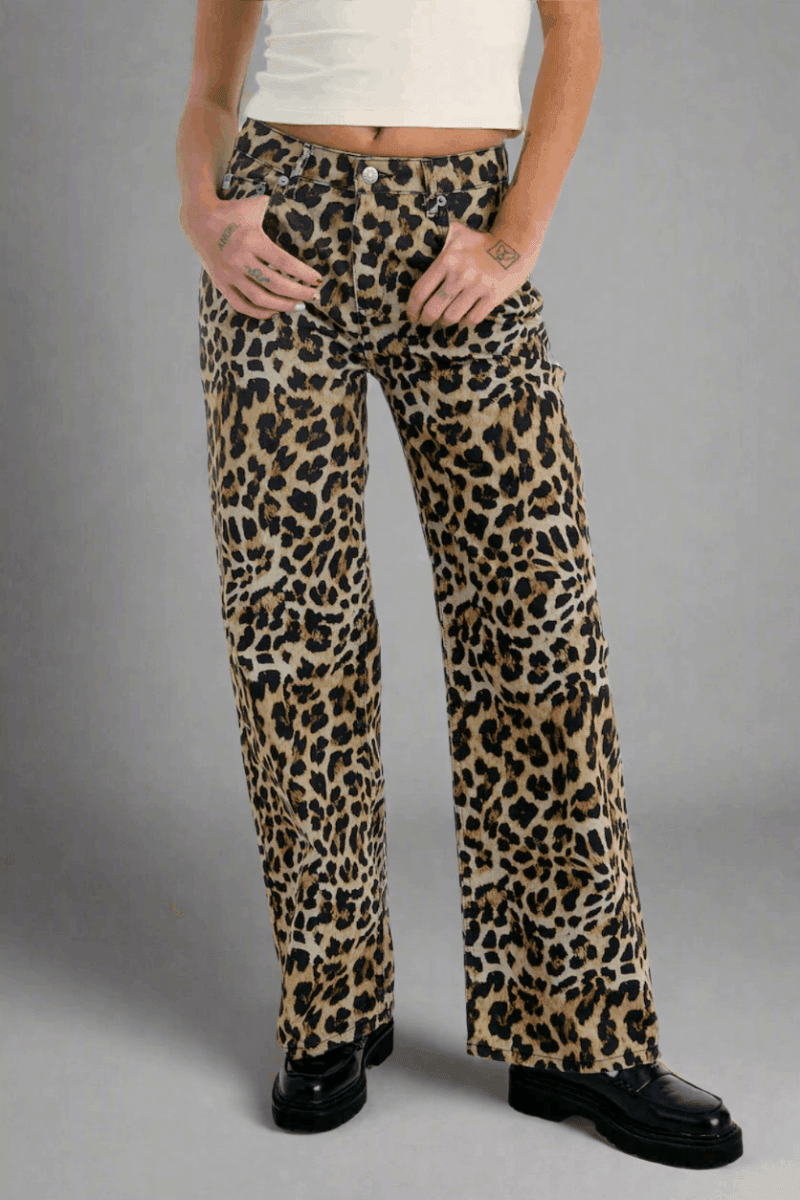Shop The Ragged Priest The Ragged Priest Leopard Wash Release Jeans Boyfriend Jeans for women – premium loungewear and festival fashion at Spoiled Brat