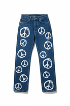 Shop The Ragged Priest The Ragged Priest Peace Printed Dad Jeans as seen on Chloe Sims Boyfriend Jeans for women – premium loungewear and festival fashion at Spoiled Brat