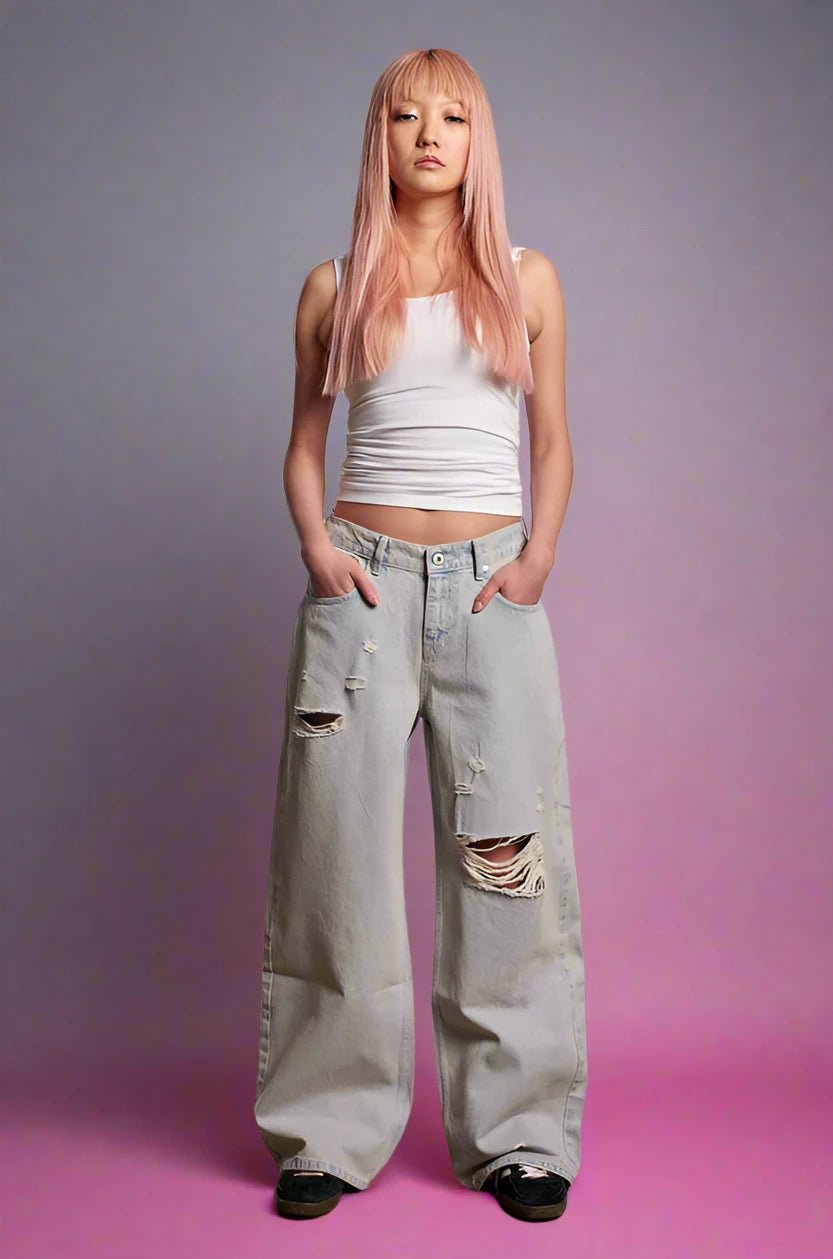 The Ragged Priest Pink Wash Distressed Release Jeans - Spoiled Brat