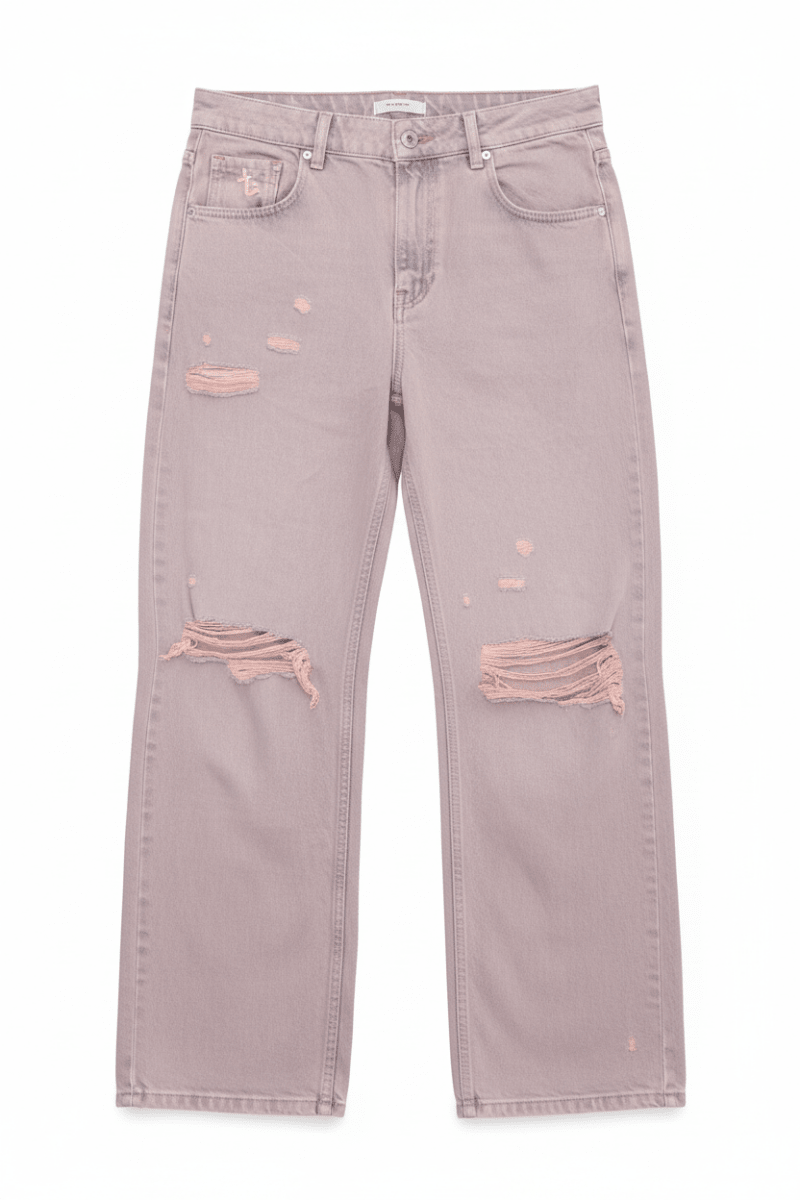 Shop The Ragged Priest The Ragged Priest Pink Wash Distressed Release Jeans Boyfriend Jeans for women – premium loungewear and festival fashion at Spoiled Brat