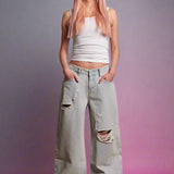 Shop The Ragged Priest The Ragged Priest Pink Wash Distressed Release Jeans Boyfriend Jeans for women – premium loungewear and festival fashion at Spoiled Brat