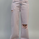 Shop The Ragged Priest The Ragged Priest Pink Wash Distressed Release Jeans Boyfriend Jeans for women – premium loungewear and festival fashion at Spoiled Brat