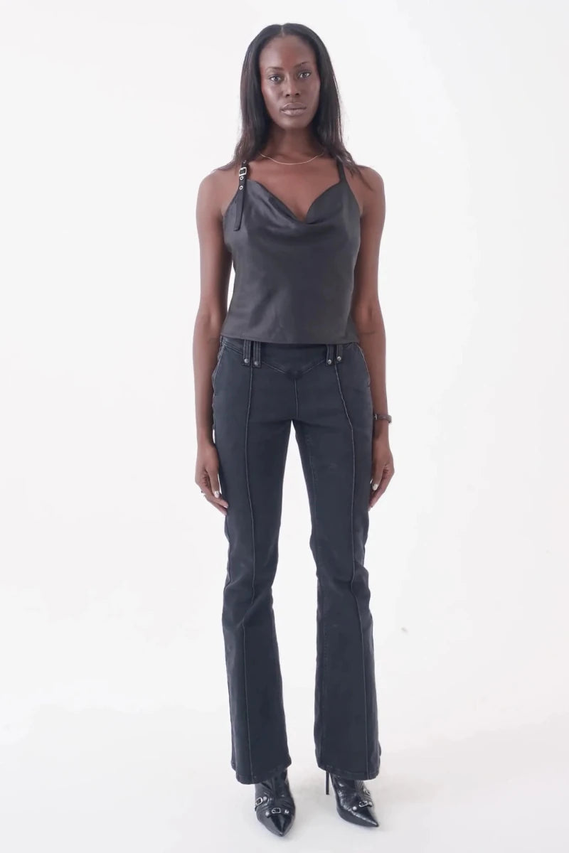 Shop The Ragged Priest The Ragged Priest Raven Satin Chain Cami Top Cami Top for women – premium loungewear and festival fashion at Spoiled Brat