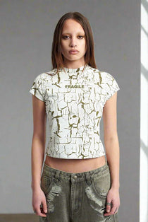 Shop The Ragged Priest The Ragged Priest Rift Baby Tee Top for women – premium loungewear and festival fashion at Spoiled Brat