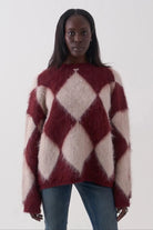 Shop The Ragged Priest The Ragged Priest Rook Oversized Diamond Knit Jumper Jumper for women – premium loungewear and festival fashion at Spoiled Brat