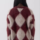 Shop The Ragged Priest The Ragged Priest Rook Oversized Diamond Knit Jumper Jumper for women – premium loungewear and festival fashion at Spoiled Brat