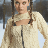 Shop The Ragged Priest The Ragged Priest Saint Zip Cable Knit Jumper Knit Jumper for women – premium loungewear and festival fashion at Spoiled Brat
