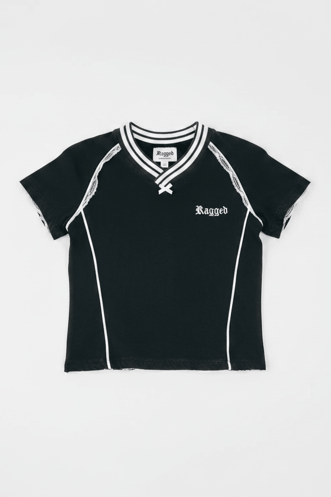 Shop The Ragged Priest The Ragged Priest Score Varsity Baby Polo Tee T-Shirt for women – premium loungewear and festival fashion at Spoiled Brat