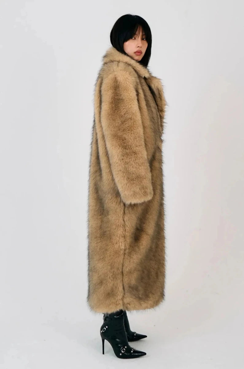 Shop The Ragged Priest The Ragged Priest Tara Maxi Faux Fur Coat Jacket for women – premium loungewear and festival fashion at Spoiled Brat