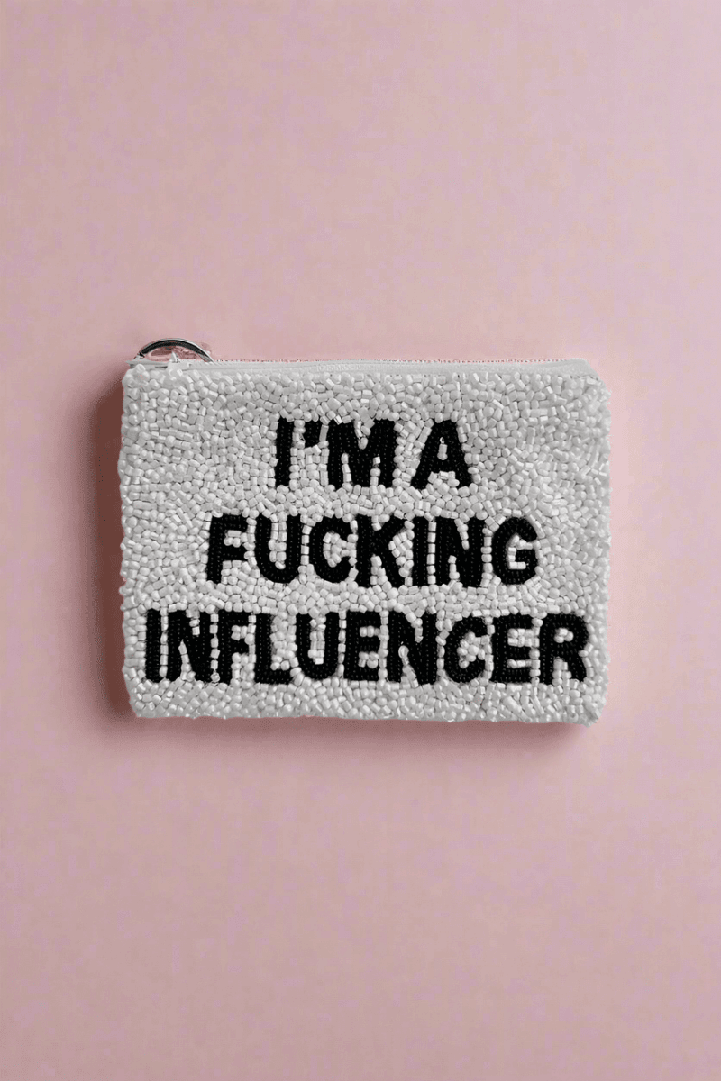 Shop Tiana New York Tiana Designs Hand Beaded Im A Influencer Coin Purse Purse for women – premium loungewear and festival fashion at Spoiled Brat