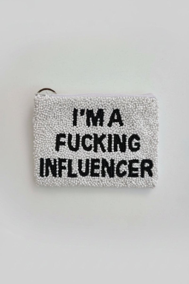 Shop Tiana New York Tiana Designs Hand Beaded Im A Influencer Coin Purse Purse for women – premium loungewear and festival fashion at Spoiled Brat