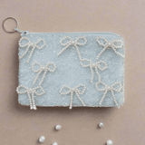 Shop Tiana New York Tiana Designs Hand Beaded Pearl Bows Coin Purse Purse for women – premium loungewear and festival fashion at Spoiled Brat