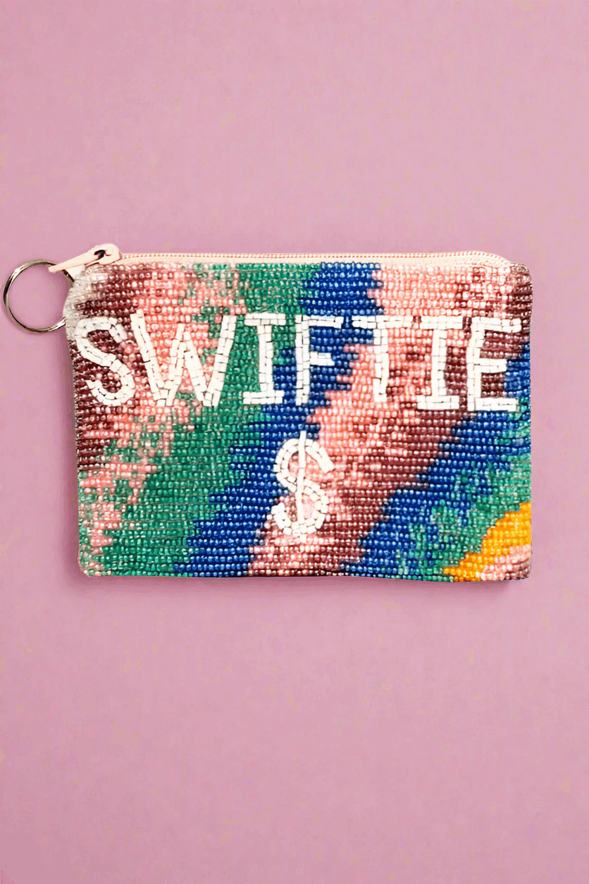 Tiana Designs Hand Beaded Rainbow SWIFTIE Coin Purse - Spoiled Brat