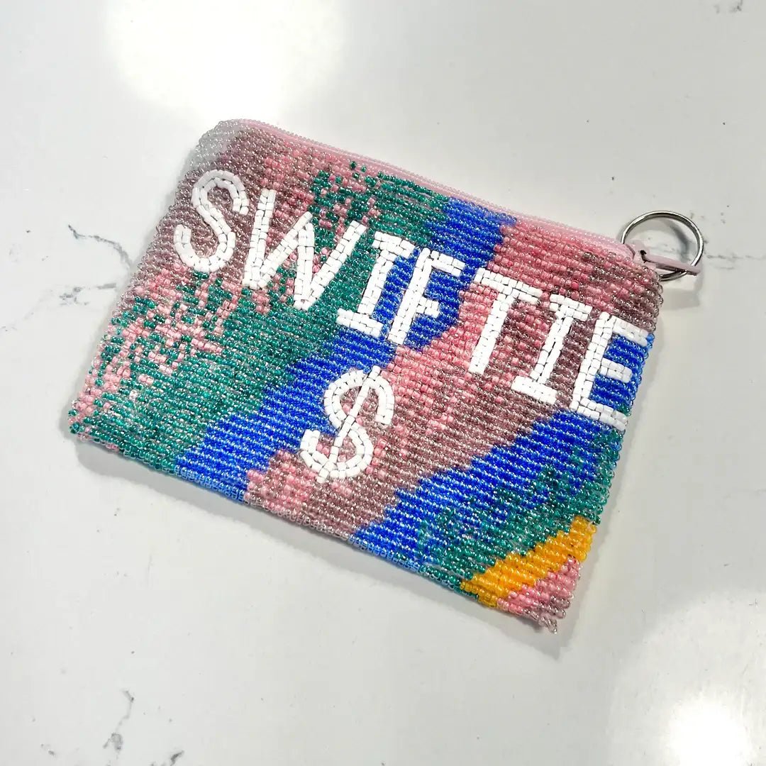 Tiana Designs Hand Beaded Rainbow SWIFTIE Coin Purse - Spoiled Brat