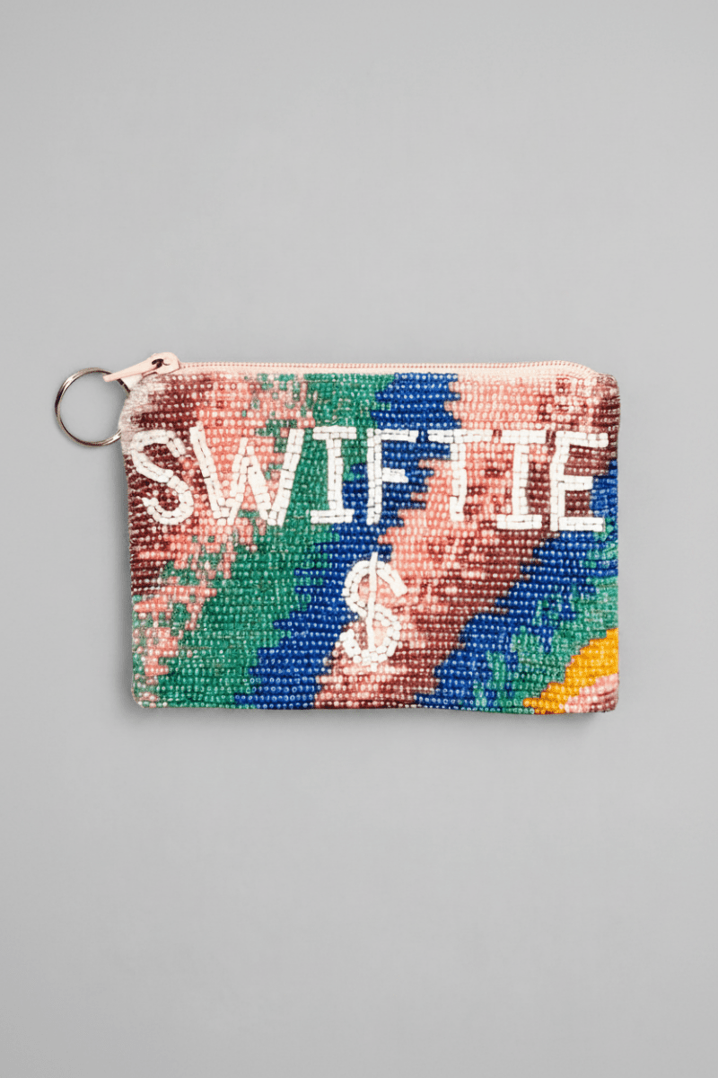 Shop Tiana New York Tiana Designs Hand Beaded Rainbow SWIFTIE Coin Purse Purse for women – premium loungewear and festival fashion at Spoiled Brat