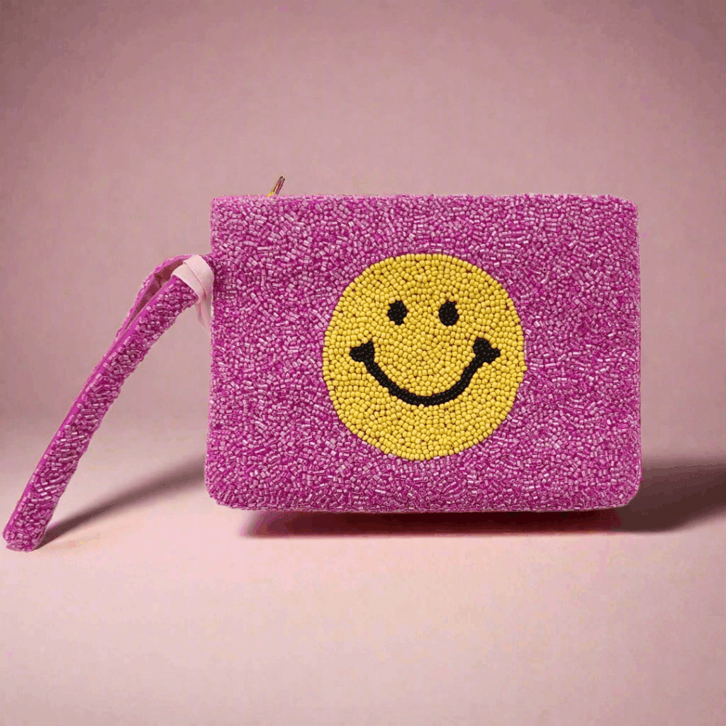 Tiana Designs Hand Beaded Smiley Coin Purse Wristlet - Spoiled Brat