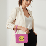 Shop Tiana New York Tiana Designs Hand Beaded Smiley Coin Purse Wristlet Handbag for women – premium loungewear and festival fashion at Spoiled Brat