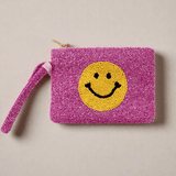 Shop Tiana New York Tiana Designs Hand Beaded Smiley Coin Purse Wristlet Handbag for women – premium loungewear and festival fashion at Spoiled Brat