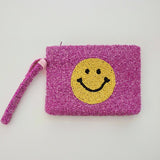 Shop Tiana New York Tiana Designs Hand Beaded Smiley Coin Purse Wristlet Handbag for women – premium loungewear and festival fashion at Spoiled Brat