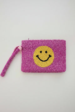 Shop Tiana New York Tiana Designs Hand Beaded Smiley Coin Purse Wristlet Handbag for women – premium loungewear and festival fashion at Spoiled Brat