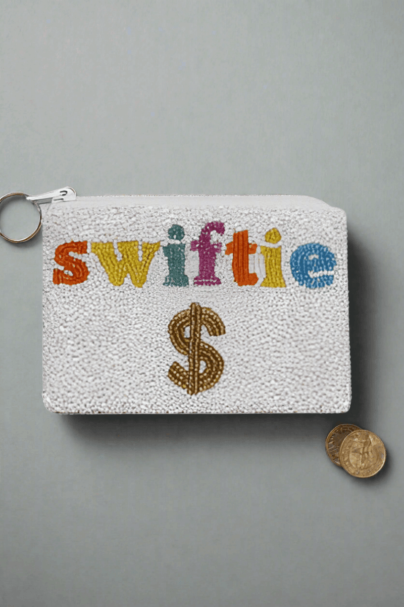 Shop Tiana New York Tiana Designs Hand Beaded SWIFTIE Coin Purse Purse for women – premium loungewear and festival fashion at Spoiled Brat