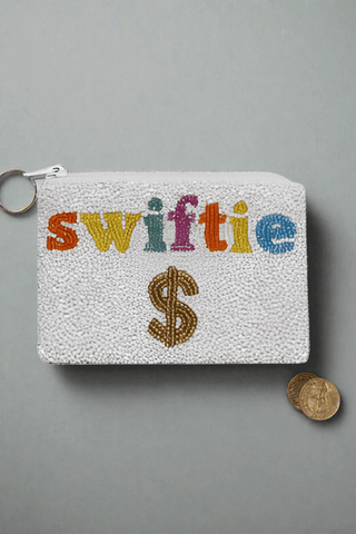 Shop Tiana New York Tiana Designs Hand Beaded SWIFTIE Coin Purse Purse for women – premium loungewear and festival fashion at Spoiled Brat