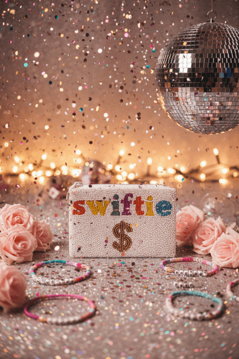 Shop Tiana New York Tiana Designs Hand Beaded SWIFTIE Coin Purse Purse for women – premium loungewear and festival fashion at Spoiled Brat