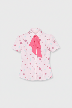 Shop Unique Vintage Barbie X Unique Vintage 1970s Pink Barbie Floral Print Bow Blouse Blouse for women – premium loungewear and festival fashion at Spoiled Brat