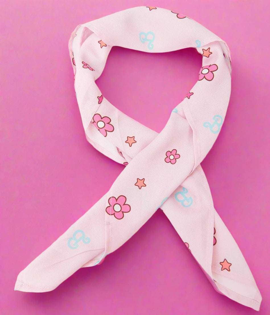 Barbie X Unique Vintage 1970s Pink Barbie Print Hair Scarf - Spoiled Brat