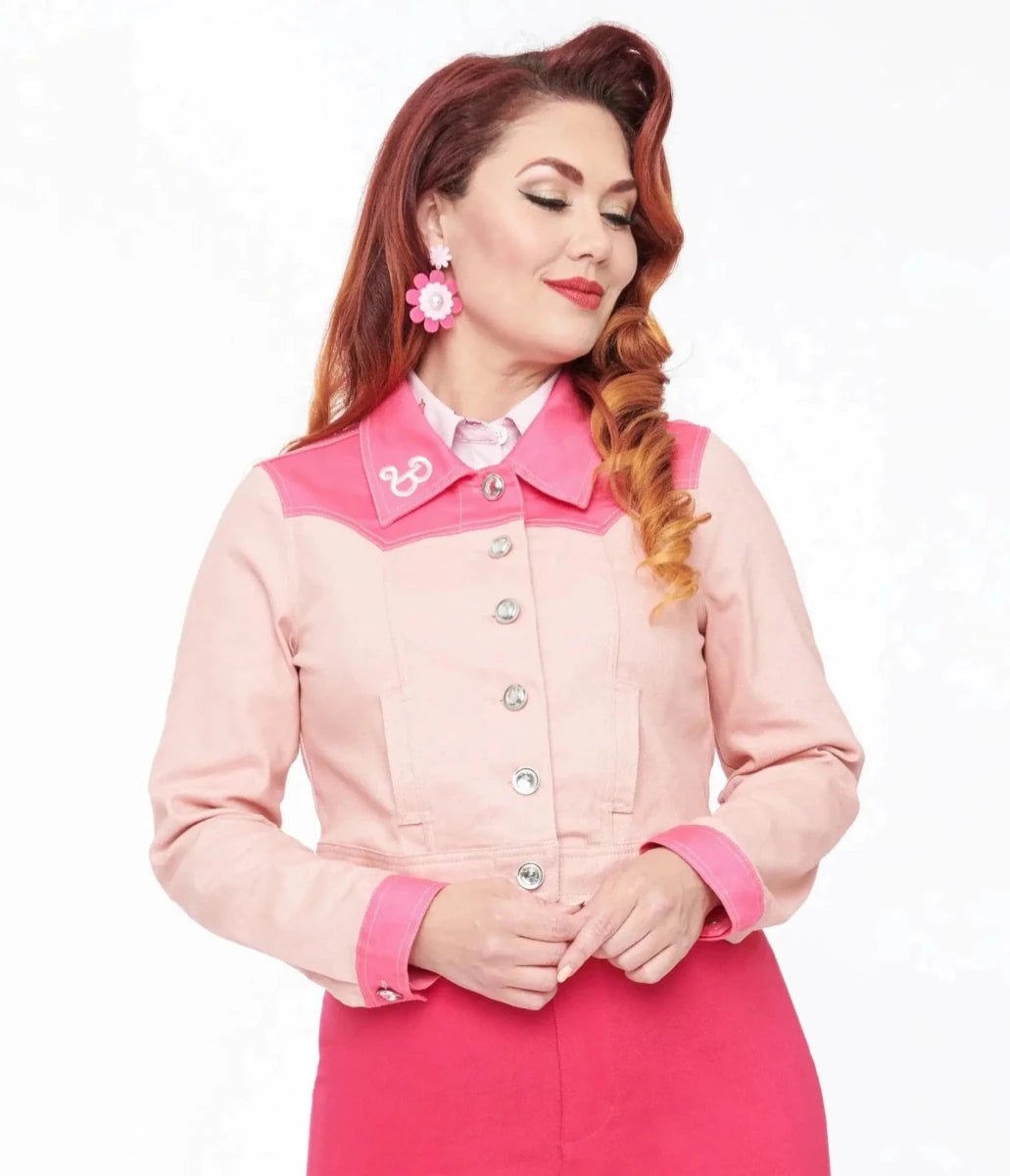 Shop Unique Vintage Barbie X Unique Vintage Pink Barbie Denim Western Jacket Denim Jackets for women – premium loungewear and festival fashion at Spoiled Brat