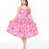 Shop Unique Vintage Barbie X Unique Vintage Pink Barbie Print Swing Dress Dress for women – premium loungewear and festival fashion at Spoiled Brat