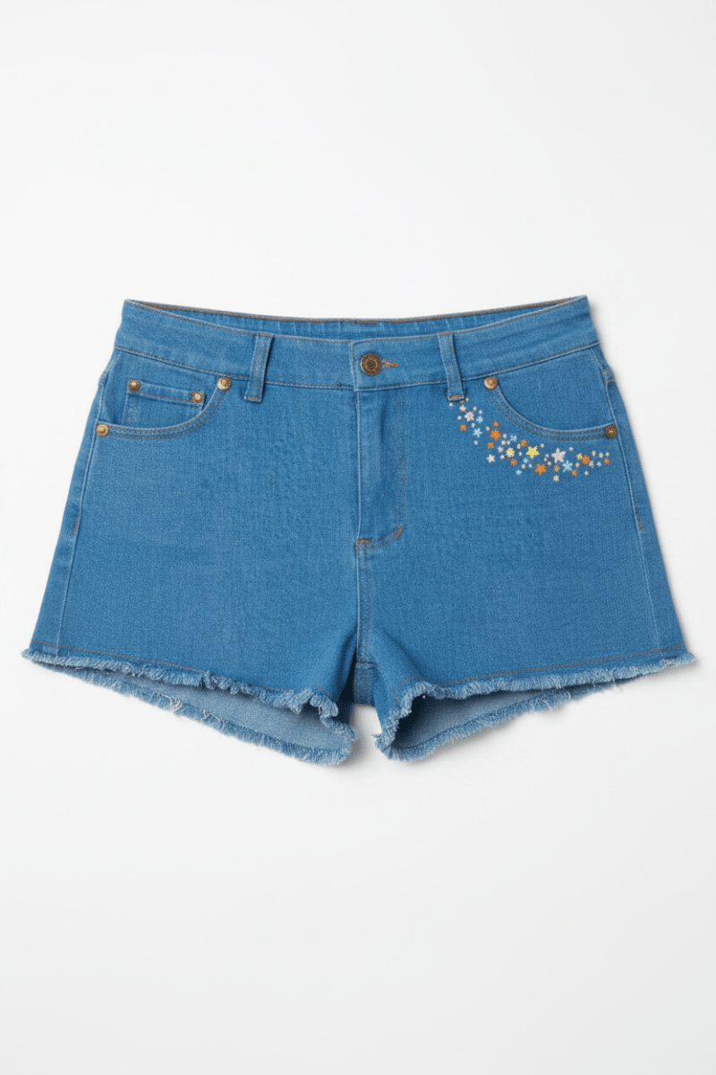 Shop Unique Vintage Care Bears x Unique Vintage Funshine Denim Shorts Shorts for women – premium loungewear and festival fashion at Spoiled Brat