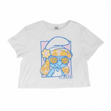 Shop Unique Vintage The Smurfs x Unique Vintage White Cropped Graphic Tee Top for women – premium loungewear and festival fashion at Spoiled Brat