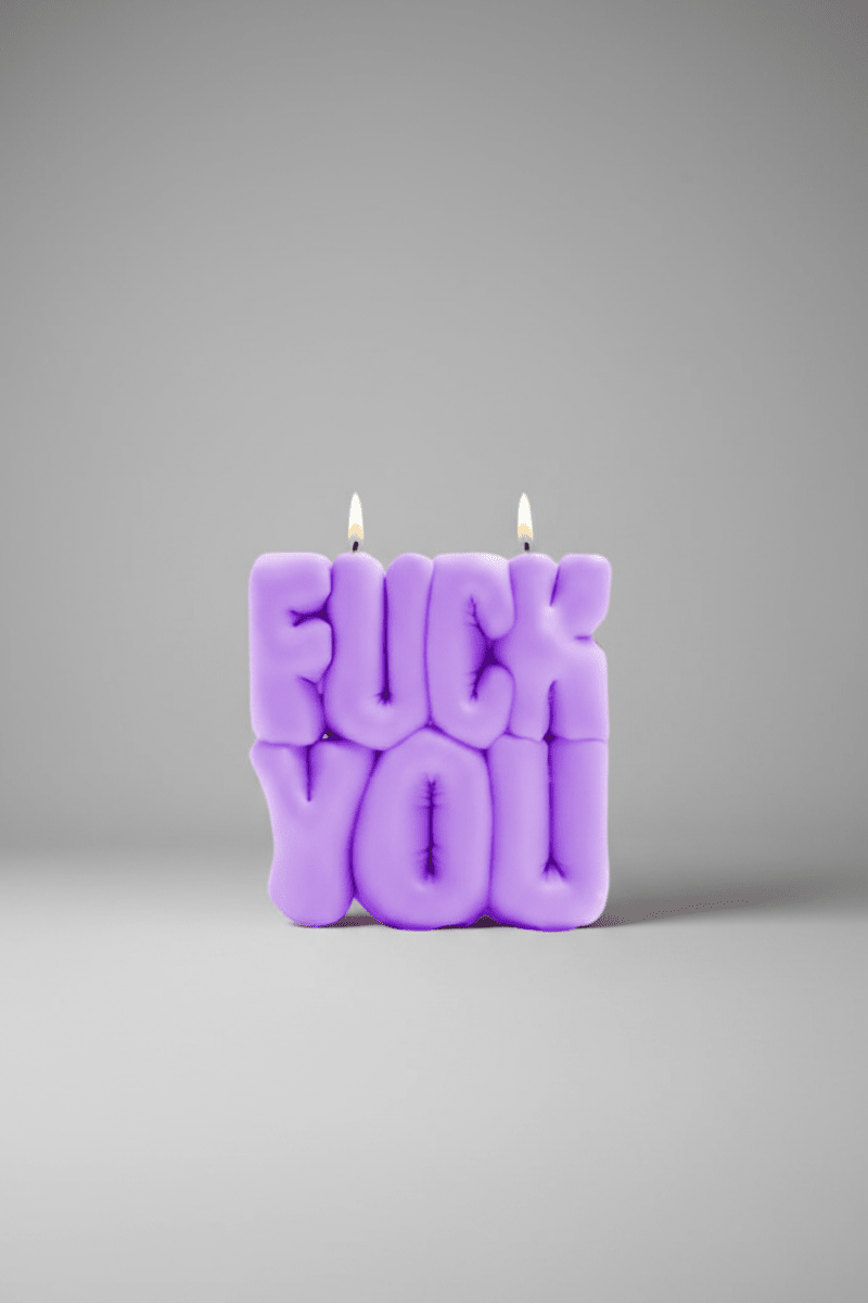 Shop Wavey Casa Wavey Casa FUCK You Purple Puffer Candle Candles for women – premium loungewear and festival fashion at Spoiled Brat
