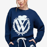 Shop Wildfox Wildfox 90s Crest Cody Sweatshirt Jumper for women – premium loungewear and festival fashion at Spoiled Brat