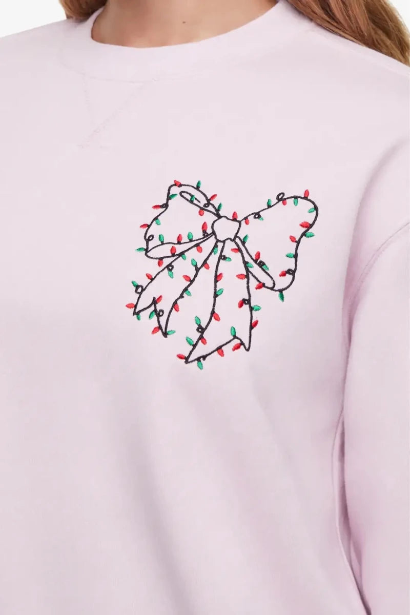 Shop Wildfox Wildfox Christmas Bow Charlie Sweatshirt Hooded Sweatshirt for women – premium loungewear and festival fashion at Spoiled Brat