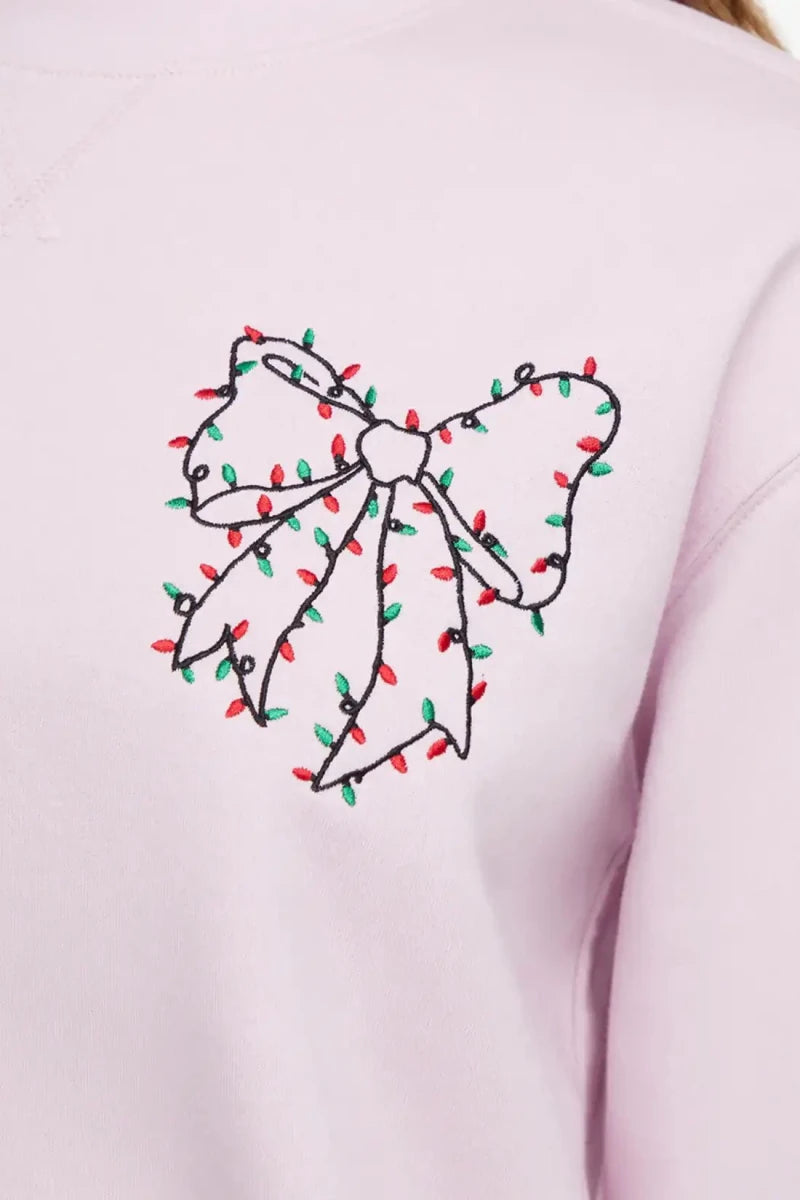 Shop Wildfox Wildfox Christmas Bow Charlie Sweatshirt Hooded Sweatshirt for women – premium loungewear and festival fashion at Spoiled Brat