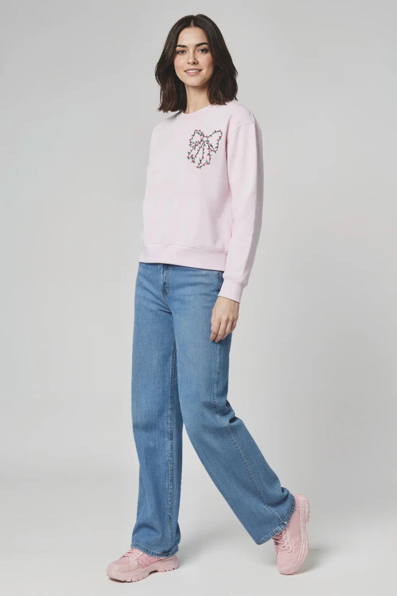 Shop Wildfox Wildfox Christmas Bow Charlie Sweatshirt Hooded Sweatshirt for women – premium loungewear and festival fashion at Spoiled Brat