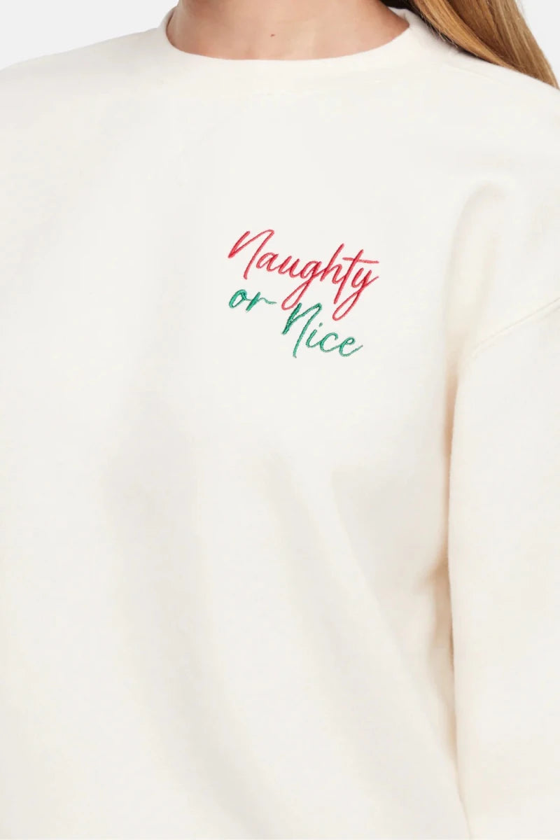 Shop Wildfox Wildfox Christmas Naughty Or Nice Charlie Sweatshirt Hooded Sweatshirt for women – premium loungewear and festival fashion at Spoiled Brat