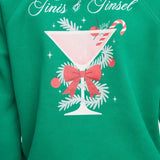 Shop Wildfox Wildfox Christmas Tinis & Tinsel Keely Raglan Sweatshirt Hooded Sweatshirt for women – premium loungewear and festival fashion at Spoiled Brat
