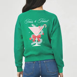 Shop Wildfox Wildfox Christmas Tinis & Tinsel Keely Raglan Sweatshirt Hooded Sweatshirt for women – premium loungewear and festival fashion at Spoiled Brat
