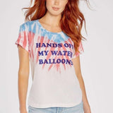 Shop Wildfox Wildfox Hands Off My Water Balloons No9 Tee T-Shirt for women – premium loungewear and festival fashion at Spoiled Brat