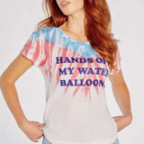 Shop Wildfox Wildfox Hands Off My Water Balloons No9 Tee T-Shirt for women – premium loungewear and festival fashion at Spoiled Brat