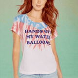 Shop Wildfox Wildfox Hands Off My Water Balloons No9 Tee T-Shirt for women – premium loungewear and festival fashion at Spoiled Brat